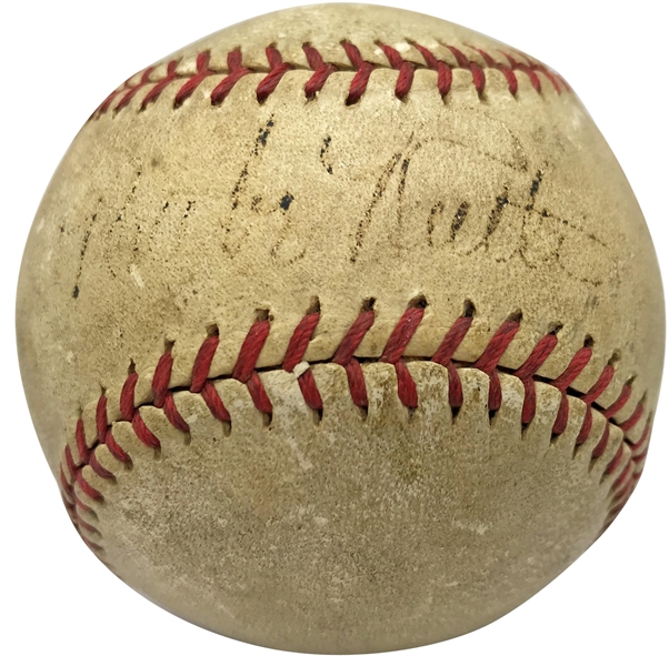 Babe Ruth & Lou Gehrig Dual Signed Game Used OAL Baseball (JSA)