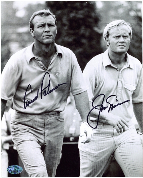 Arnold Palmer & Jack Nicklaus Dual Signed 8" x 10" Photograph (PSA/DNA)