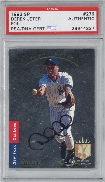 Derek Jeter ULTRA-RARE c. 1993 Signed 1993 SP Foil Rookie Card, One Of The Only Known! (PSA & PSA/DNA)