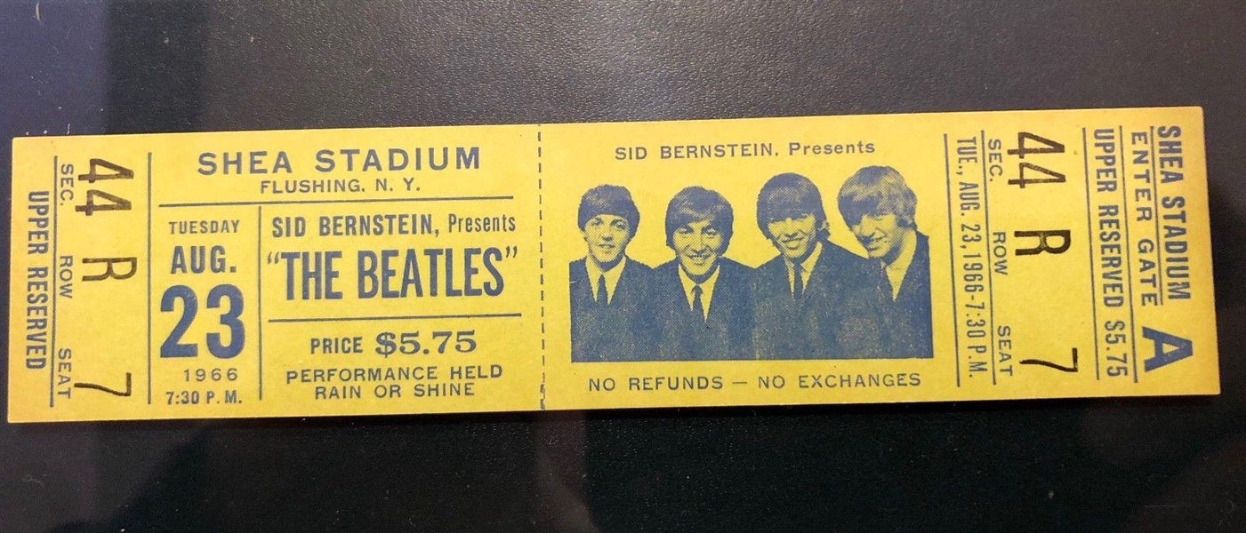 Lot Detail - The Beatles Original Shea Stadium 1966 Ticket Signed by ...