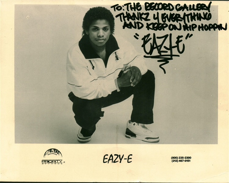 Eazy-E ULTRA-RARE Signed Ruthless Records 8" x 10" Promotional Photograph (Beckett/BAS)