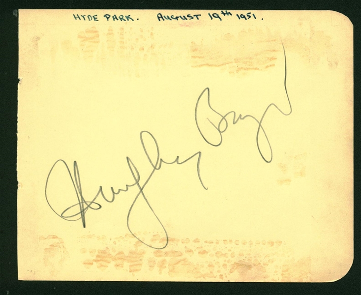 Humphrey Bogart Signed 4" x 5" Album Page (Beckett/BAS)