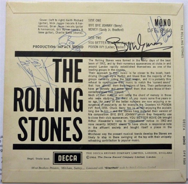 The Rolling Stones Group Signed Debut 45 Album w/ All Five Members! (Tracks & Beckett/BAS Guaranteed)