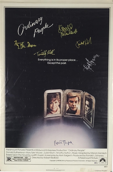 "Ordinary People" Cast Signed 27" x 41" Movie Poster w/ Redford, Moore & Others! (Beckett/BAS)