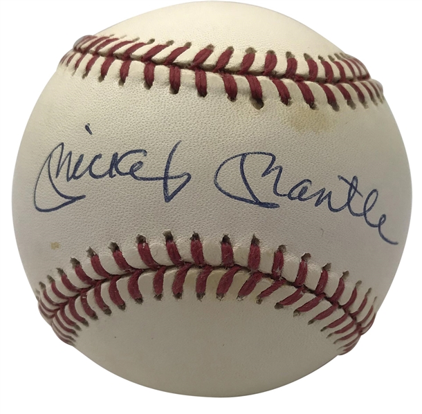 Mickey Mantle ULTRA-RARE Signed OAL Gene Budig Baseball (PSA/DNA)