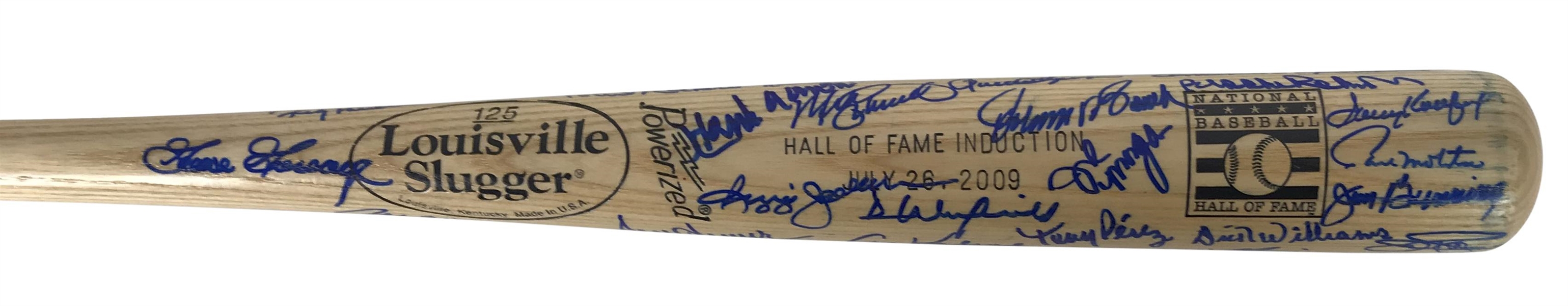 2009 Hall of Fame Induction Day Multi-Signed Baseball Bat w/ Koufax, Aaron, Jackson & Others! (40+ Autographs)(Beckett/BAS Guaranteed)