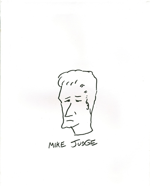 Mike Judge Signed & Hand Sketched 11" x 14" Boomhauer From "King of the Hill" (JSA)