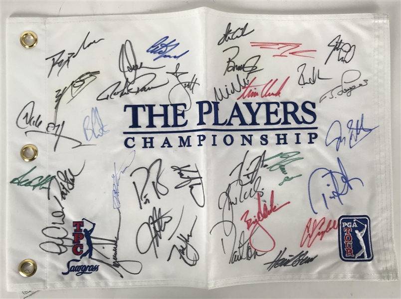 TPC Sawgrass Multi-Signed Golf Flag w/ Woods, Toms & Others (Beckett/BAS Guaranteed)