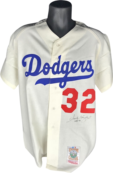 Sandy Koufax Signed Cooperstown Collection Dodgers Jersey w/ "HOF 72" Inscription! (JSA)