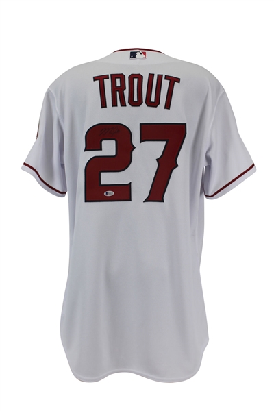 Mike Trout Signed Los Angeles Angels Majestic Jersey (BAS/Beckett)