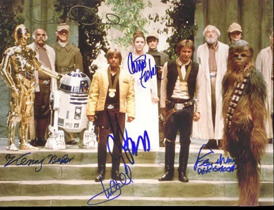 Star Wars Cast Signed 11" x 14" Photograph w/ 6 Signatures (BAS/Beckett Guaranteed)