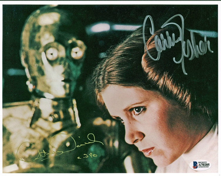 Star Wars: Carrie Fisher & Anthony Daniels Dual Signed 8" x 10" Photograph (Beckett/BAS)