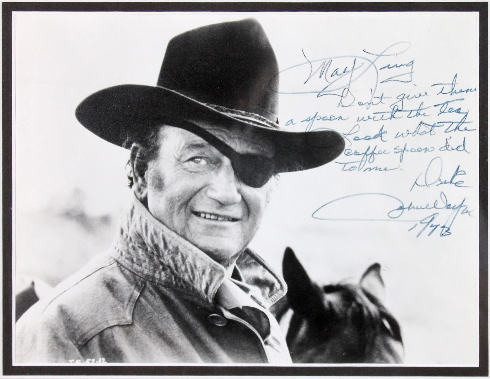 Lot Detail - John Wayne Rare Signed & Inscribed 1973 8