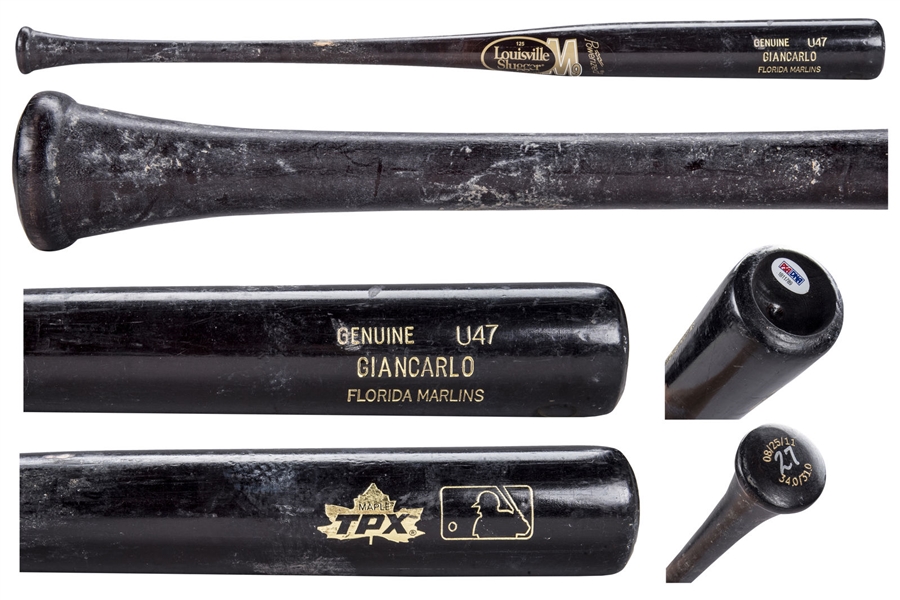 Giancarlo Stanton 2011 Game Used Louisville Slugger U47 Baseball Bat (PSA/DNA Graded GU 10)