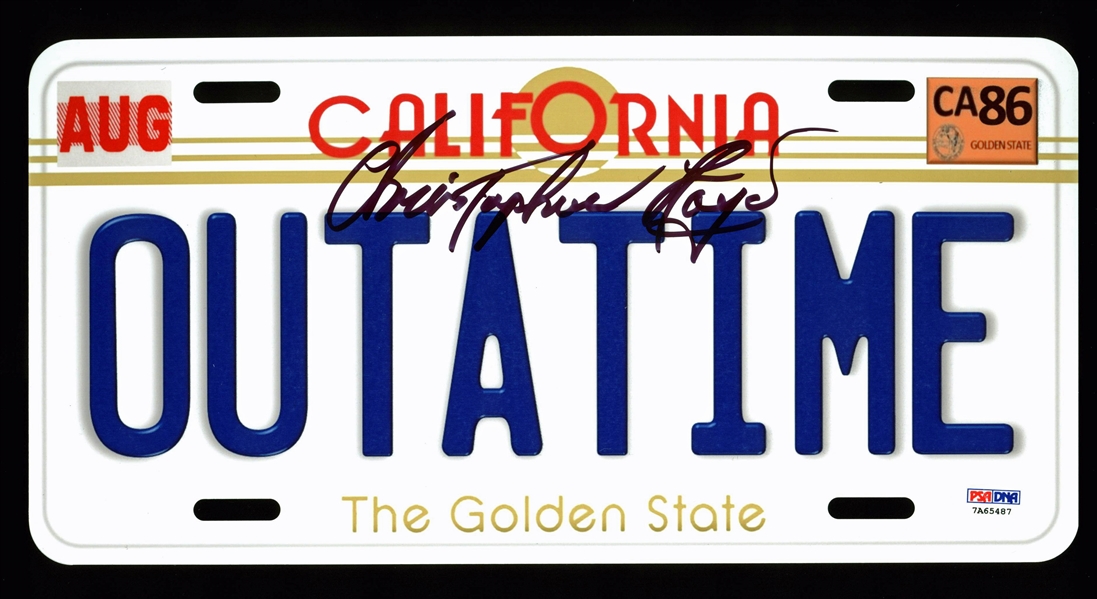 Christopher Lloyd Signed "Back to the Future" Replica License Plate (PSA/DNA)