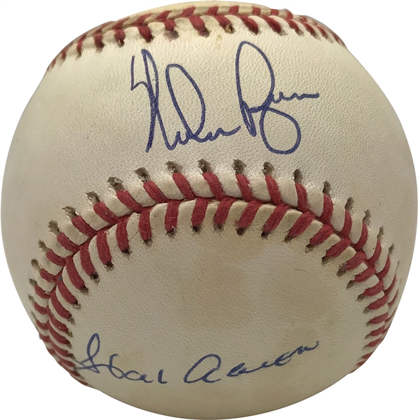 All Time Leaders Multi-Signed OAL Baseball w/ Ryan, Aaron & Rose! (Beckett/BAS)