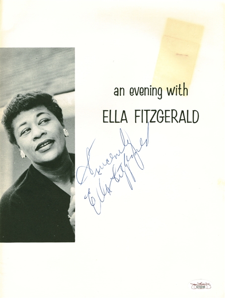 Ella Fitzgerald Rare Vintage Signed Program (JSA)