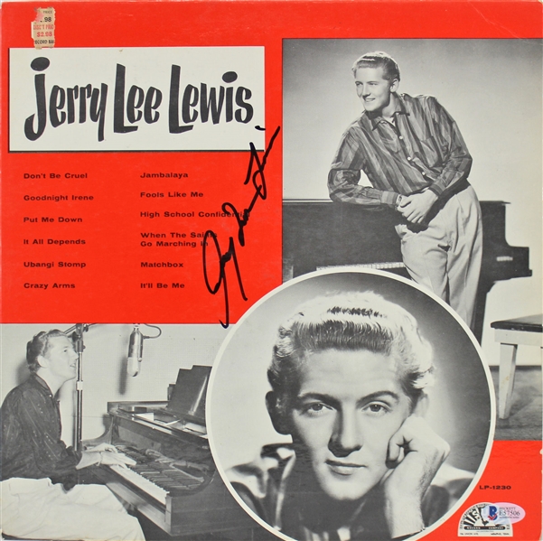 Jerry Lee Lewis Signed Self-Titled Album Cover (Beckett/BAS)