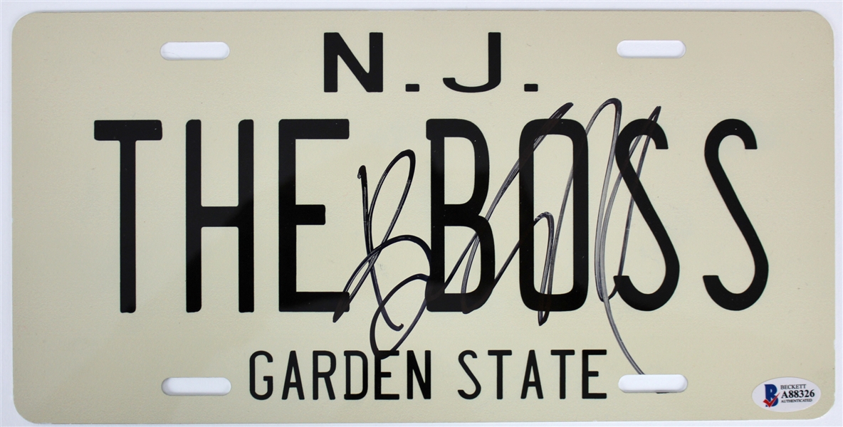Bruce Springsteen Unique Signed "THE BOSS" New Jersey License Plate (BAS/Beckett)