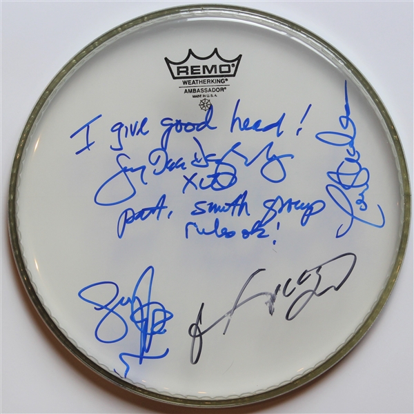 Patti Smith Group Signed 10-Inch Drumhead (Beckett/BAS Guaranteed)