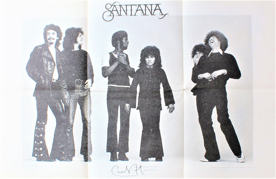 Carlos Santana Signed 20" x 30" Santana Band Fold-Out Poster (Beckett/BAS Guaranteed)