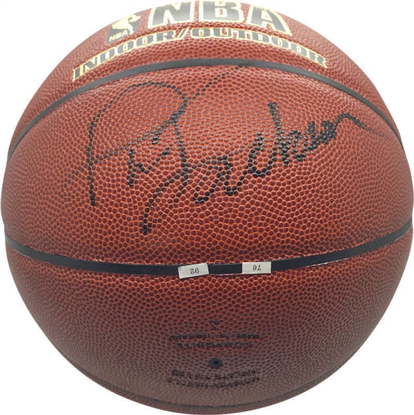 Phil Jackson Rare Single Signed NBA I/O Basketball (Beckett/BAS)