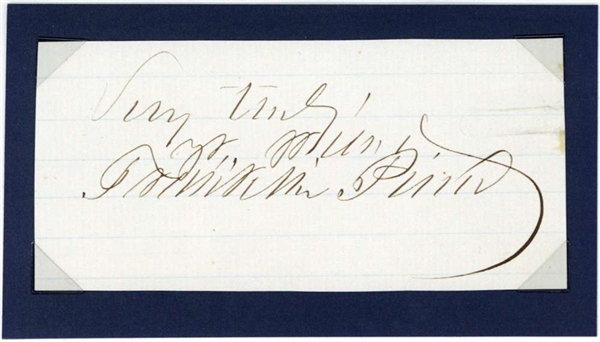Franklin Pierce Nicely Signed 2" x 4" Cut (Beckett/BAS)