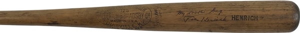 Tommy Henrich Signed & Game Used 1938 Rookie Baseball Bat PSA/DNA GU 10 & Mears A 10!