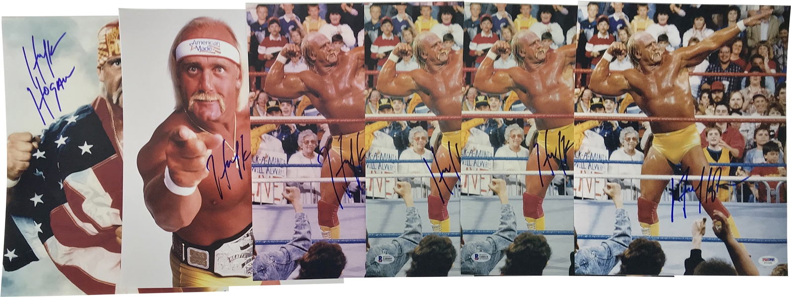 Lot of Ten (10) Hulk Hogan Signed 11" x 14" Photographs (PSA/DNA)