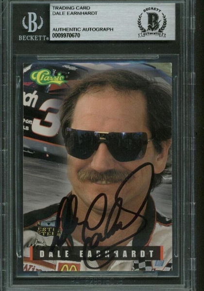 Dale Earnhardt Sr. Signed Classic Trading Card (Beckett/BAS Encapsulated)