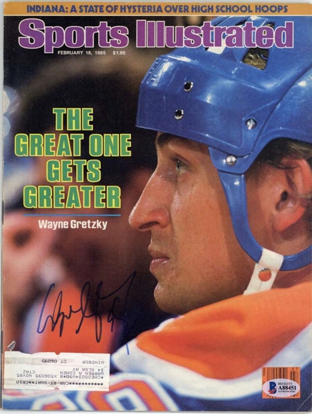 Wayne Gretzky Vintage Signed 1985 Sports Illustrated Magazine (Beckett/BAS)