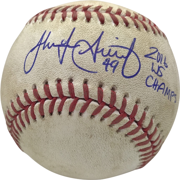 Jake Arrieta Signed & Game Used OML Baseball :: Used 10-18-2016 in NLCS CHC vs LAD :: Used During Cubs Historic Championship Run! (PSA/DNA & MLB Authentication)