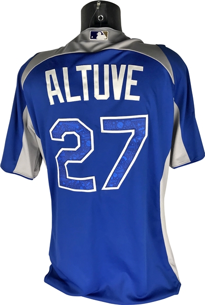 Jose Altuve Worn/Used Gatorade All-Star Workout Day Astros Jersey w/ Photomatch! (MEARS Guaranteed)