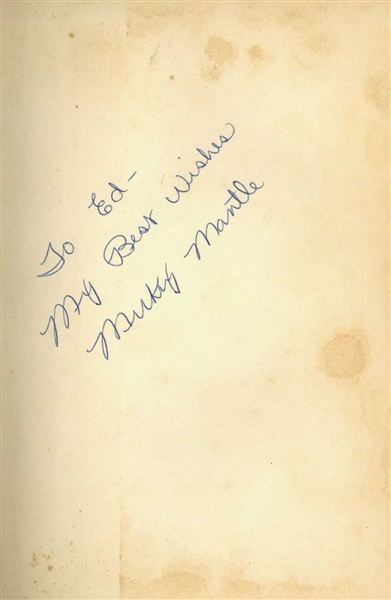 Mickey Mantle Vintage Signed First Edition 1953 "The Mickey Mantle Story" Book (Beckett/BAS)