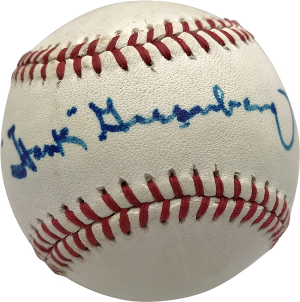 Hank Greenberg Near-Mint Single Signed Official League Baseball (PSA/DNA)