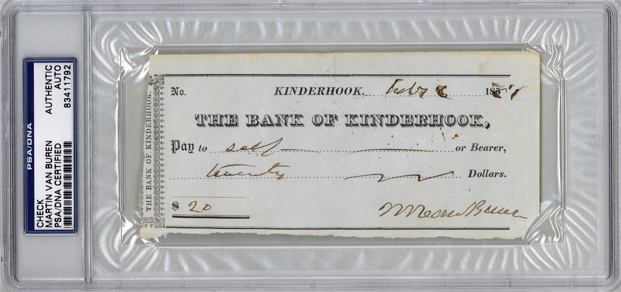 Martin Van Buren Signed & Handwritten 1861 Bank Check (PSA/DNA)
