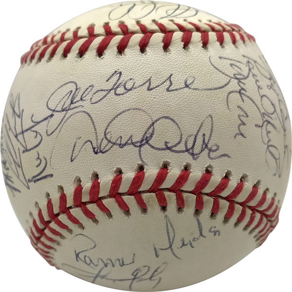 1999 NY Yankees Team Signed OAL World Series Baseball w/ Jeter, Rivera & Others! (Beckett/BAS)