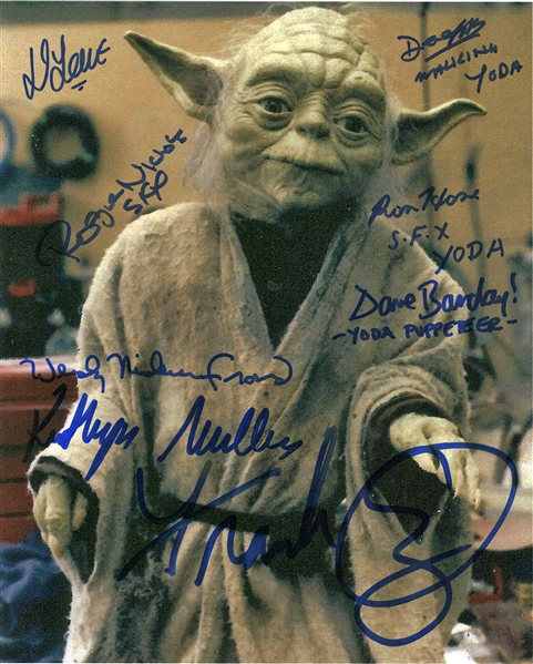 Star Wars: Cast Signed 8" x 10" Photo of the Cast Who Made Yoda w/ Oz, Barclay & Others! (Beckett/BAS)
