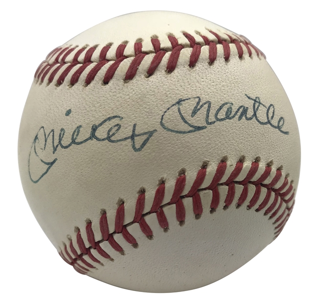 Mickey Mantle Signed Little League Baseball (Beckett/BAS Guaranteed)