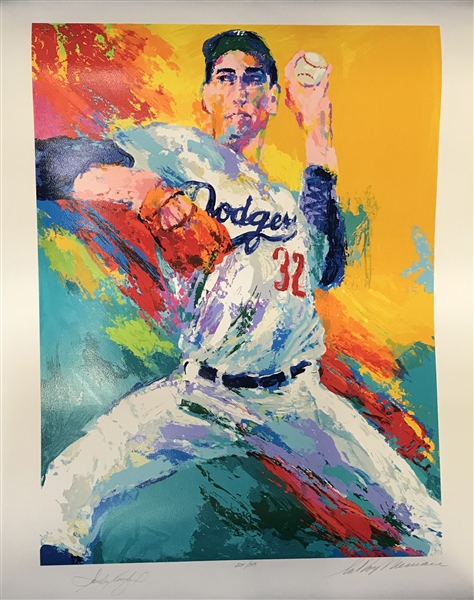 Sandy Koufax & LeRoy Neiman Signed c. 1990 Limited Edition 30" x 39" Serigraph Artwork (Beckett/BAS Guaranteed)