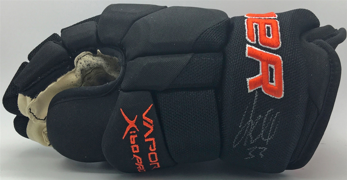 Jason Blake Signed & Game Used Anaheim Ducks Hockey Gloves (PSA/DNA)