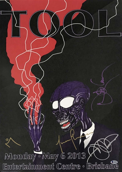 TOOL Group Signed 16" x 20" Concert Poster w/ All Four Members (Brisbane, May 2013)! (Beckett/BAS)