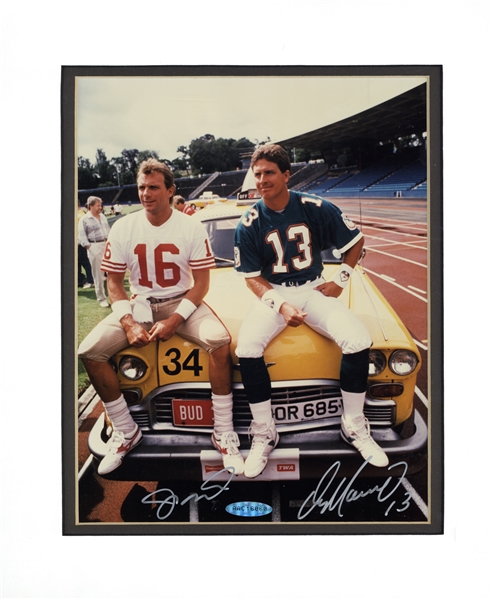 Dan Marino & Joe Montana Dual Signed 8" x 10" Photograph (Upper Deck)