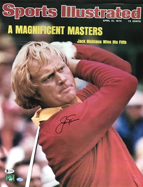 Jack Nicklaus Near-Mint Signed 16" x 20" Over-Sized 1975 Sports Illustrated Cover Photograph (Beckett/BAS)