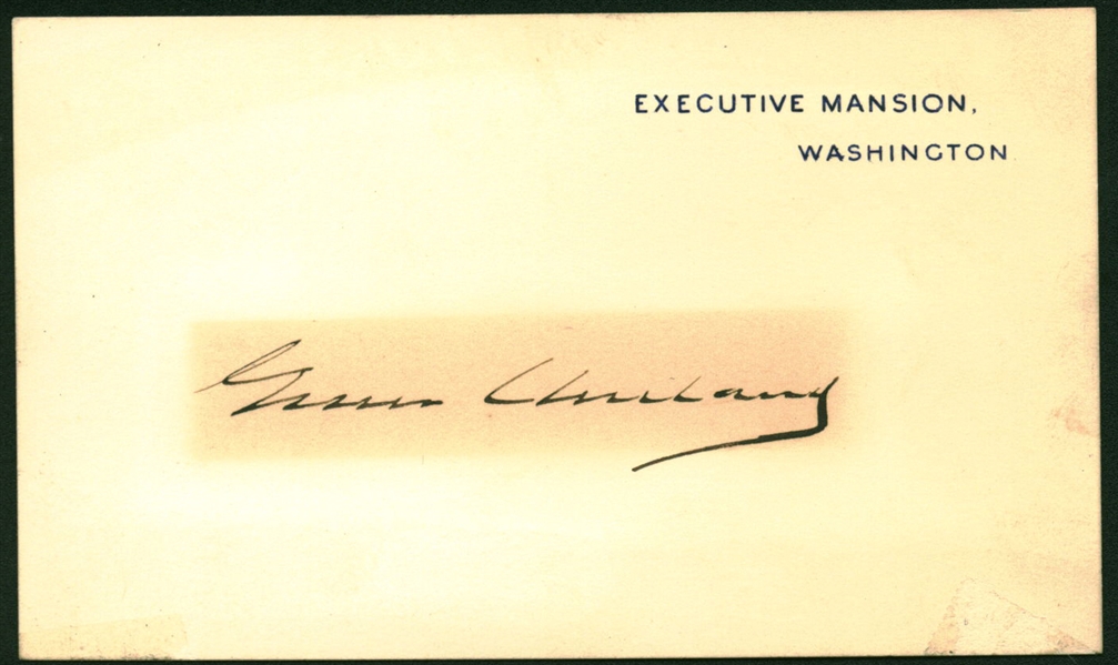 Grover Cleveland Rare Signed White House Card (Beckett/BAS)