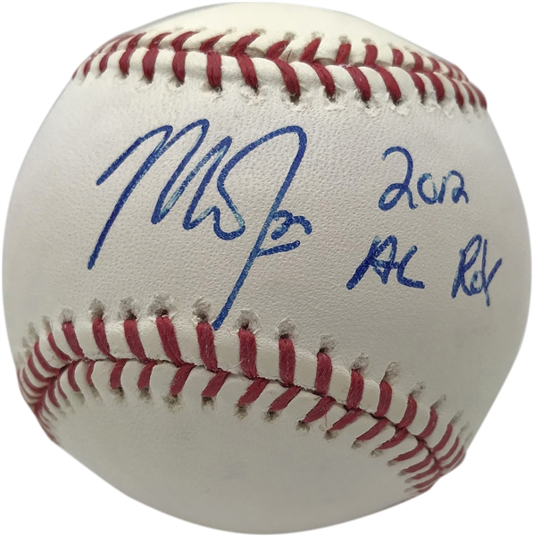 Mike Trout Rookie Signed OML Baseball w/ "2012 AL ROY" Inscription (PSA/DNA & MLB)