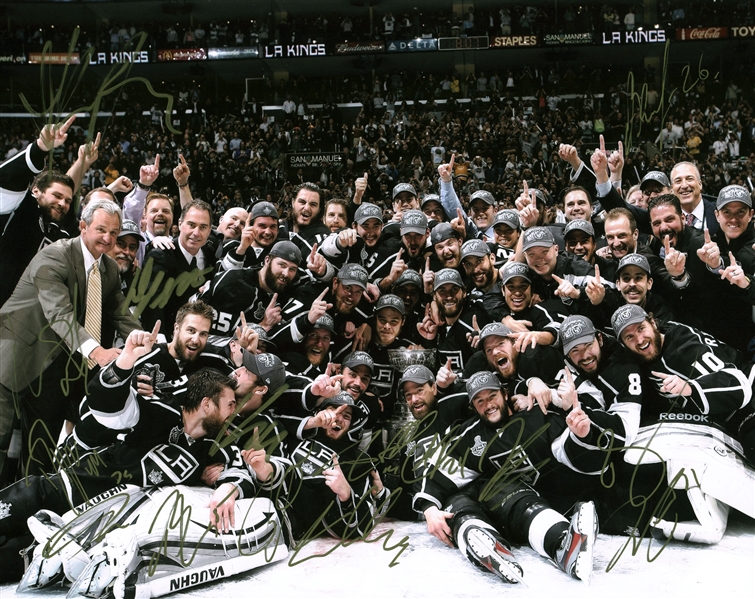 2014 LA Kings Multi-Signed 11" x 14" Stanley Cup Photograph w/ 10+ Signatures! (Beckett/BAS Guaranteed)