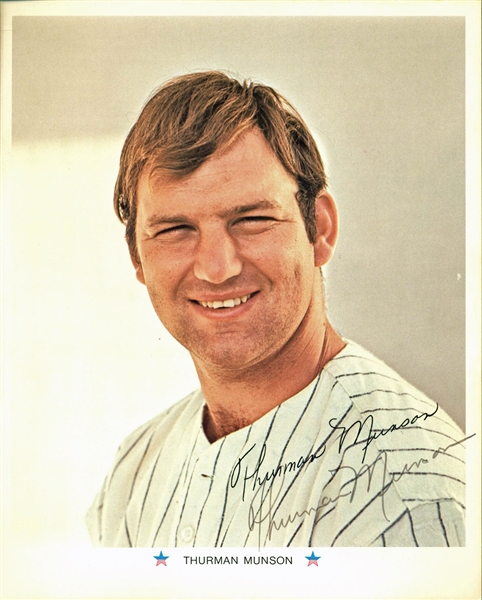 Thurman Munson Signed 197 8" x 10" Color Promotional Photo - The Nicest We Have Offered! (Beckett/BAS)