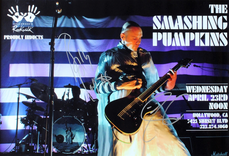 Smashing Pumpkins: Billy Corgan & Jimmy Chamberlain Signed Hollywood Rock Walk Induction Poster (Beckett/BAS Guaranteed)
