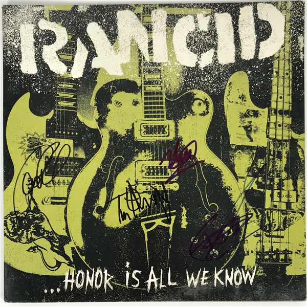 Rancid Group Signed "Honor is All We Know" Record Album Cover (Beckett/BAS Guaranteed)